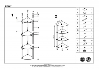 REG-8  Черный стеллаж HALMAR