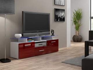 EVORA Тумба ТВ mini белый-бордовый глянец CAMA