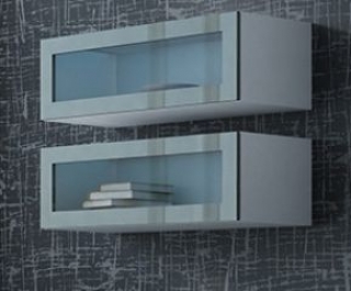 VIGO витрина навесная маленькая  1 шт белый-серый глянец CAMA