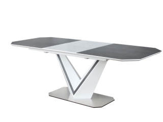 Стол раскладной Signal Valerio Ceramic 160(220)X90 серый белый