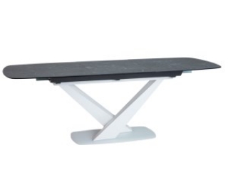 Новинка! Стол стеклянный Signal Cassino II Ceramic 160(220)X90 графитовый белый