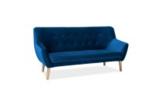 Диван Signal Nordic 3 velvet темно-синий (BLUVEL 86) бук