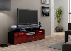 EVORA Тумба ТВ mini черный-бордовый глянец CAMA