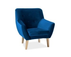 Кресло Signal Nordic 1 velvet темно-синий (BLUVEL 86) бук